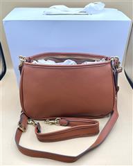 COACH CC437 CARY PEBBLED LEATHER CROSSBODY SHOULDER BAG - BROWN/TAN